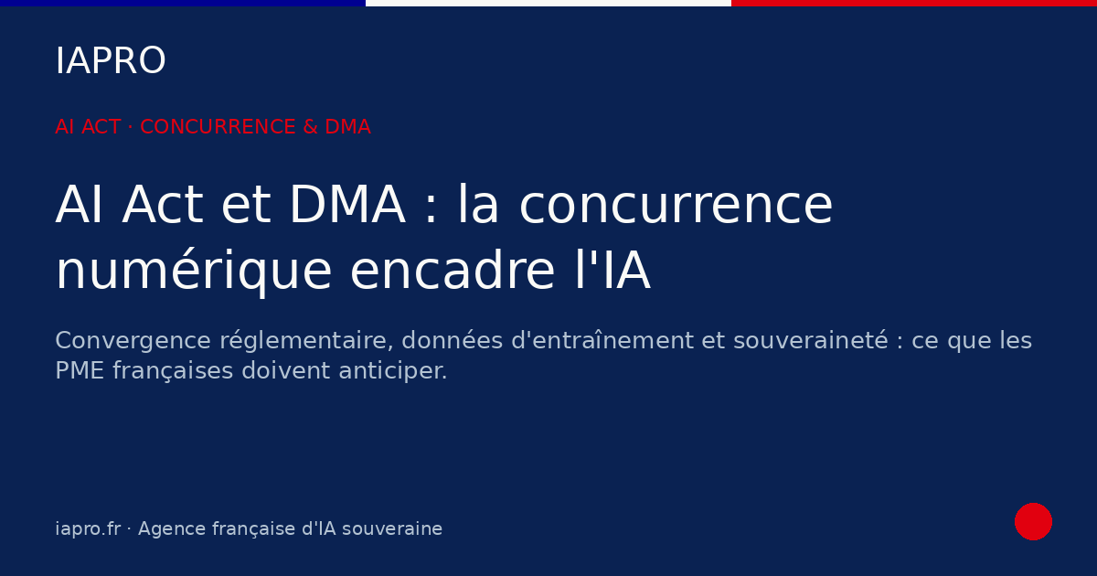 AI Act et DMA : quand la concurrence numérique redessine le marché de l'IA — visuel de couverture IAPRO