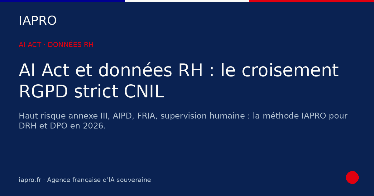 AI Act et données RH : le croisement RGPD strict imposé par la CNIL — visuel de couverture IAPRO