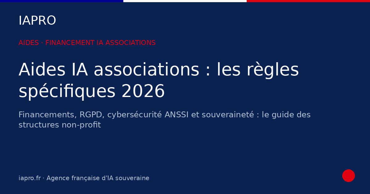 Aides IA pour les associations : les règles spécifiques à connaître en 2026 — visuel de couverture IAPRO
