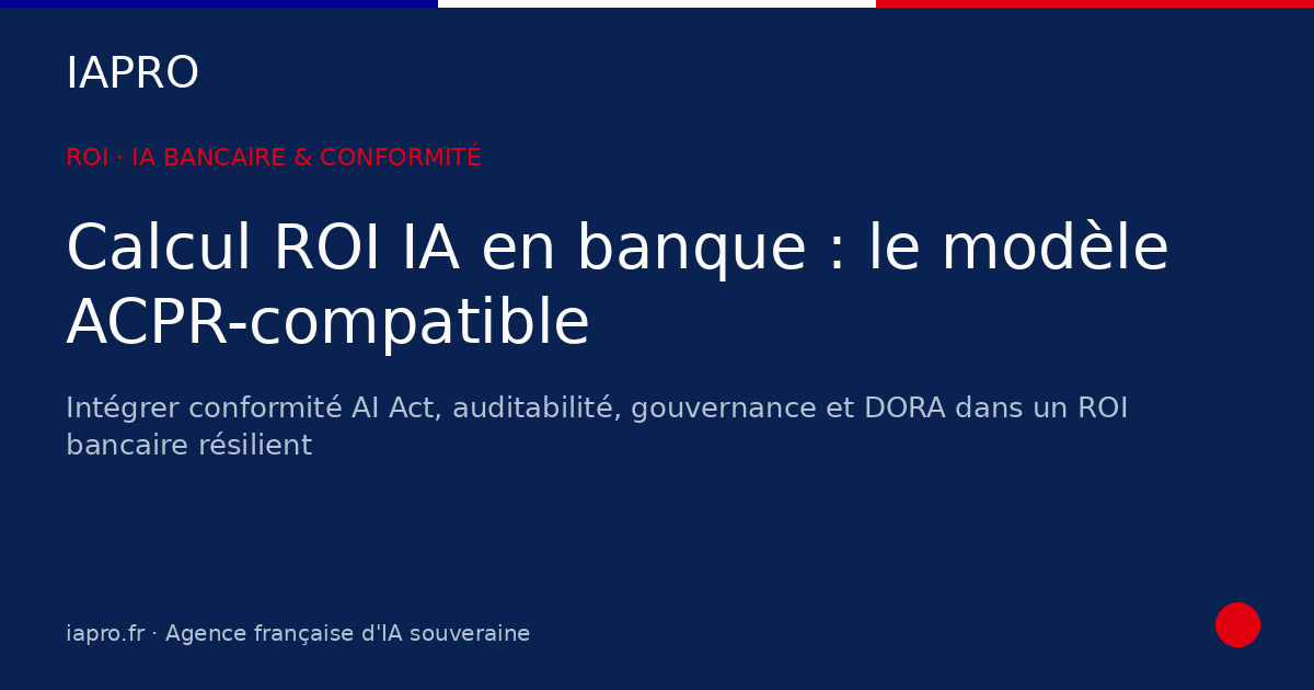 Calcul ROI IA en banque : le modèle ACPR-compatible et résilient — visuel de couverture IAPRO