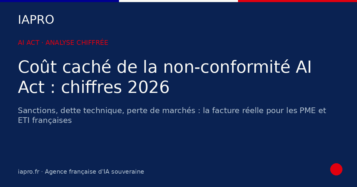 Coût caché de la non-conformité AI Act : analyse chiffrée pour PME et ETI — visuel de couverture IAPRO