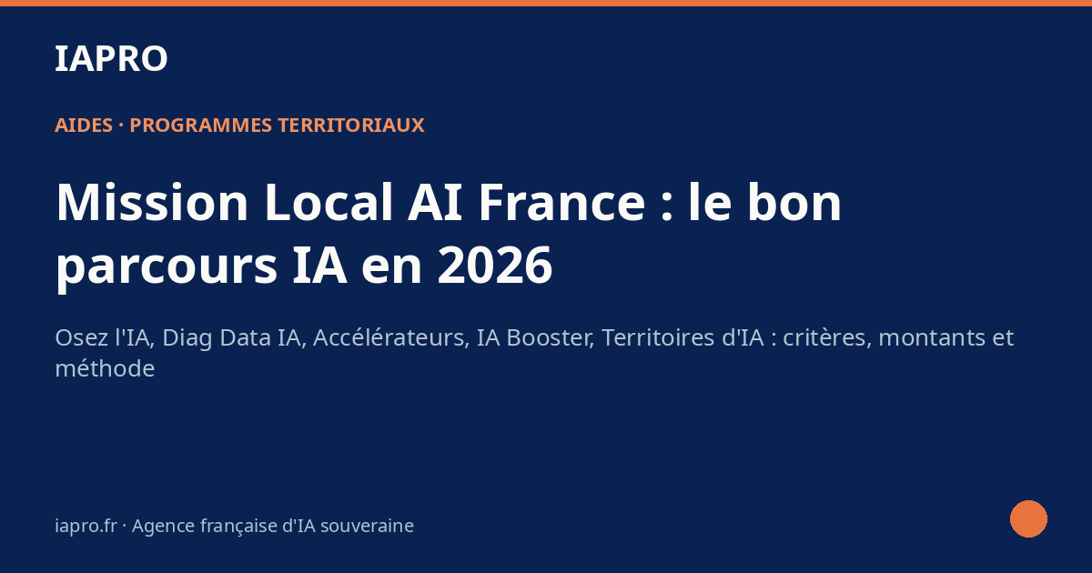 Mission Local AI France : quel programme local d'IA choisir en 2026 ? — visuel de couverture IAPRO
