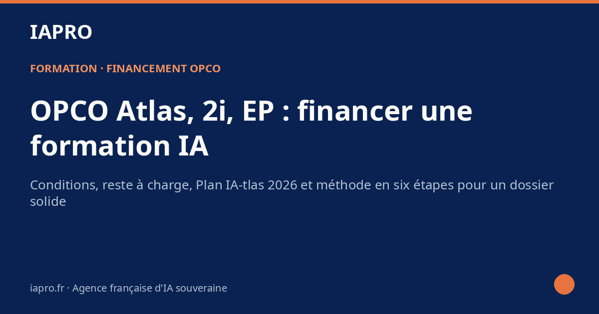 OPCO Atlas, 2i, EP : quelle prise en charge pour une formation IA ? — visuel de couverture IAPRO