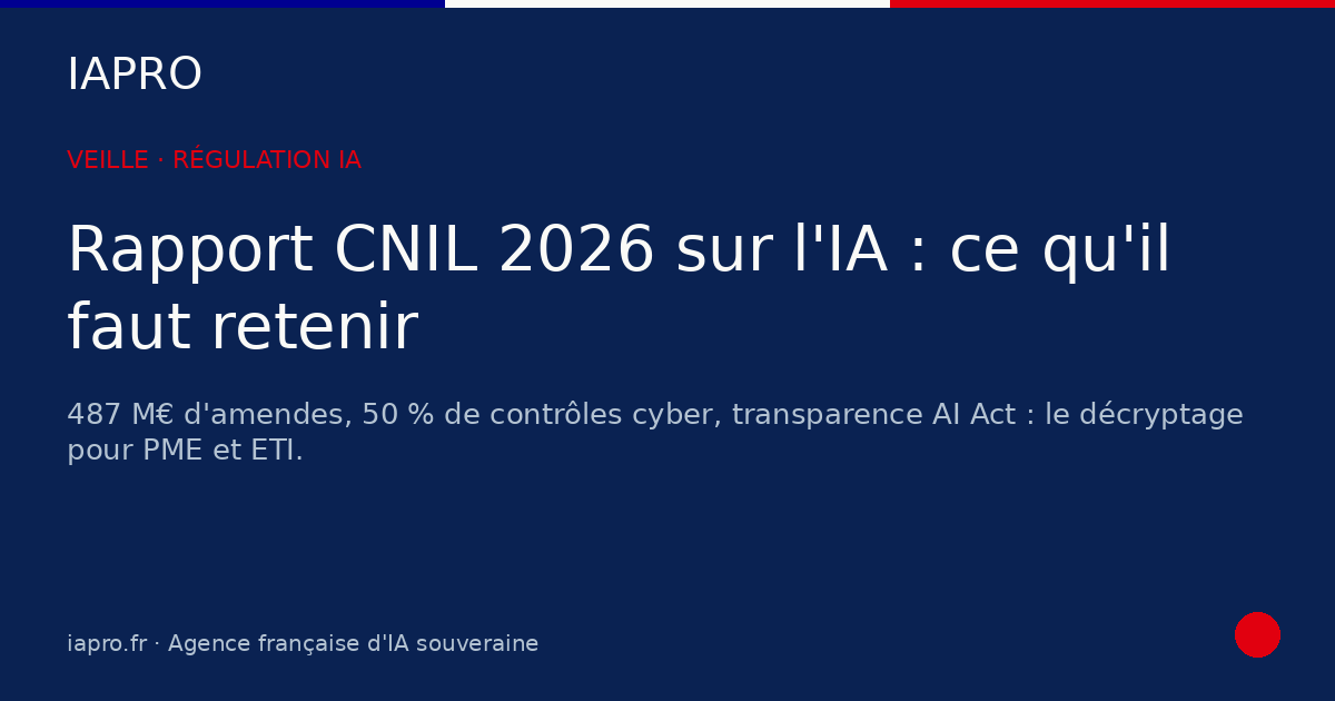 Rapport CNIL sur l'IA en 2026 : ce qu'il faut vraiment en retenir — visuel de couverture IAPRO