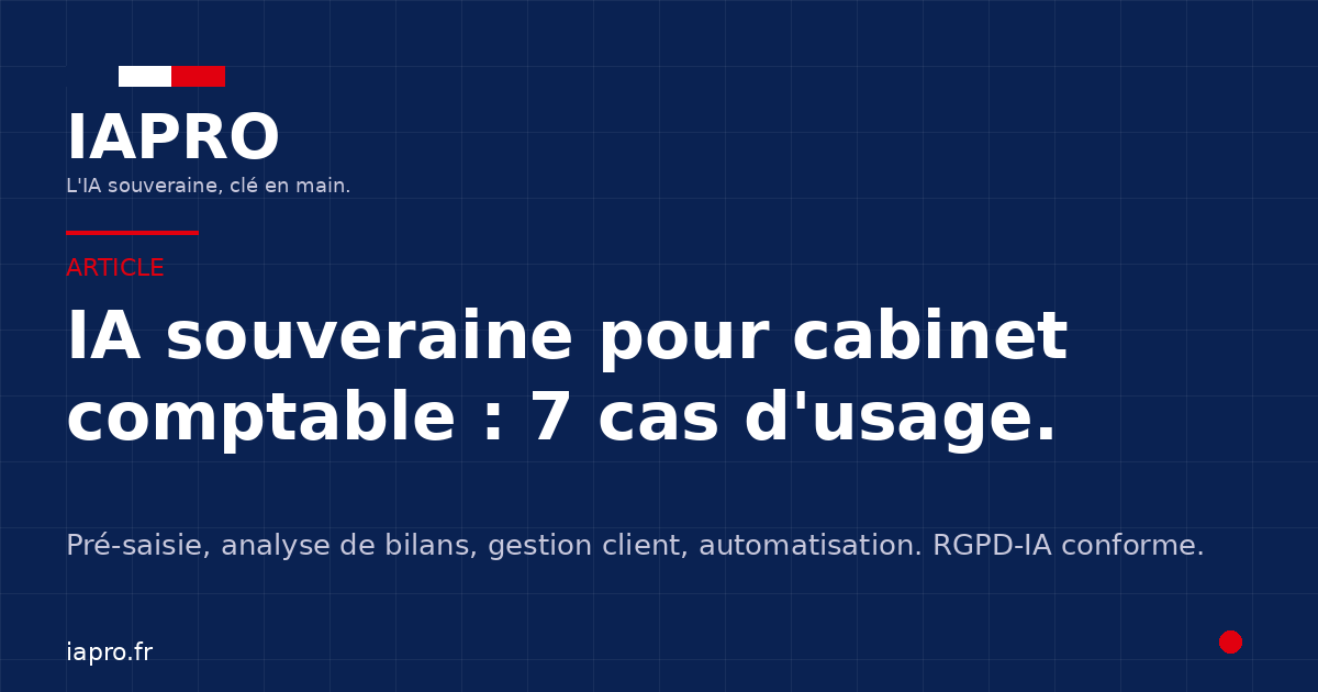 IA souveraine pour cabinets d'expertise comptable&nbsp;: 7 cas d'usage qui font la différence en 2026 — visuel de couverture IAPRO